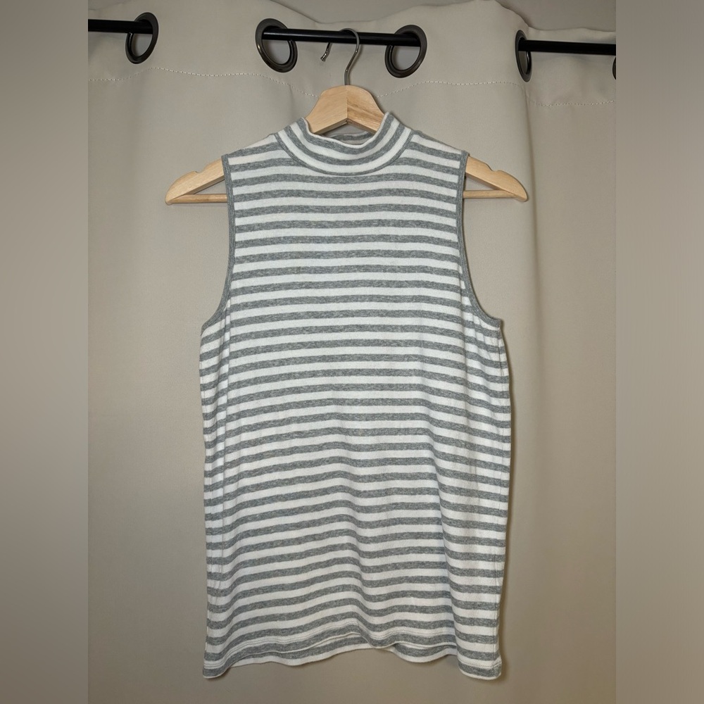 GAP Featherweight Ribbed Stripe Mockneck Tank
